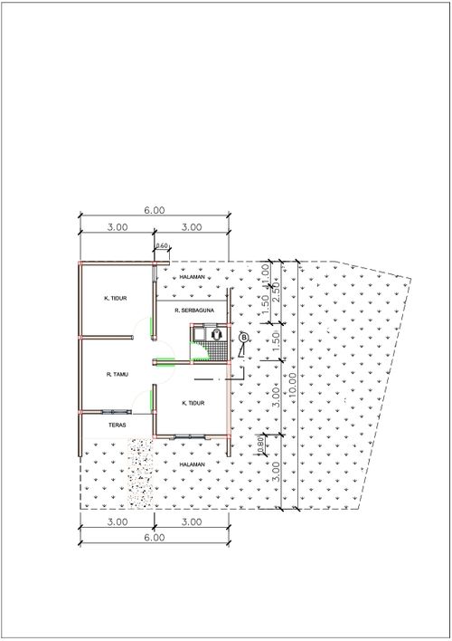 foto denah rumah tipe FB31A-3 perumahan Taman Tukmudal Indah II