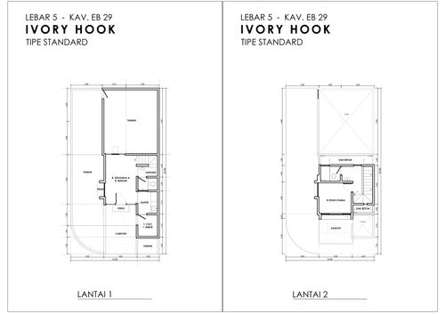 foto denah rumah tipe IVORY STD HOOK - EB 29 (2022) perumahan GRAND SUNRISE