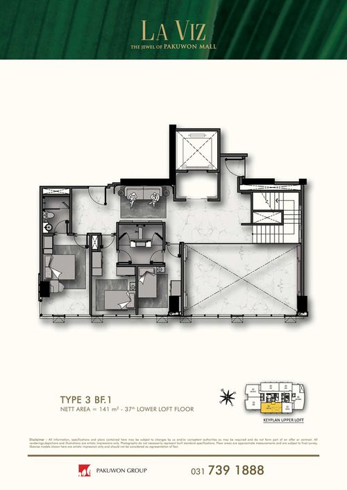 foto denah rumah tipe 3 BF.1 perumahan LA VIZ