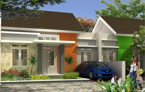 foto tampak rumah tipe 62 perumahan GREEN GARDEN RESIDENCE