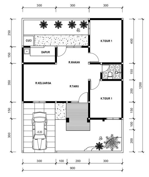 foto denah rumah tipe 62 perumahan GREEN GARDEN RESIDENCE