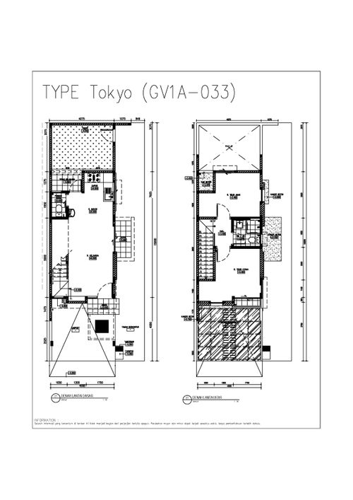foto denah rumah tipe TOKYO (4 X 15) (HOEK) perumahan Green Village