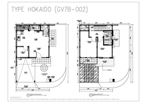 foto denah rumah tipe HOKAIDO (6 X 10.5) (HOEK) 93M2 perumahan Green Village