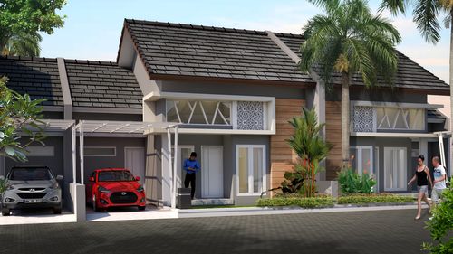 foto tampak rumah tipe 78 perumahan GREEN GARDEN RESIDENCE