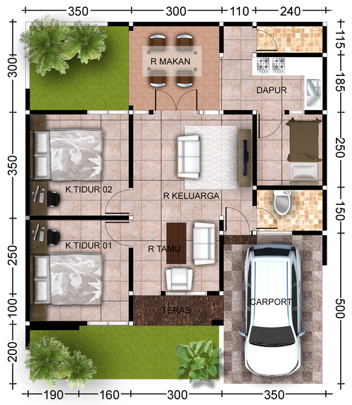 foto denah rumah tipe 78 perumahan GREEN GARDEN RESIDENCE