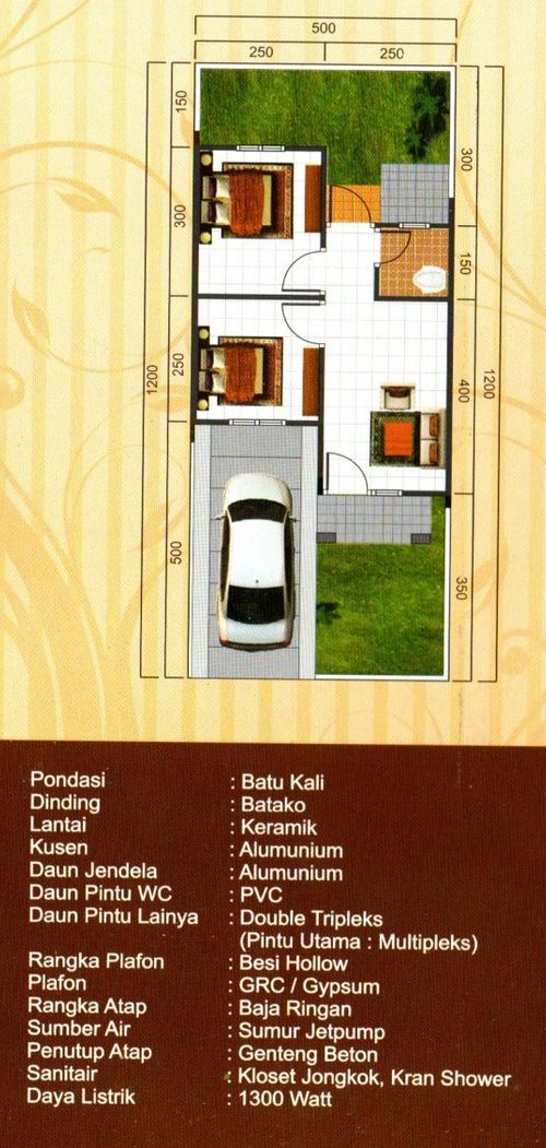 foto denah rumah tipe 29/60 C perumahan Griya Permata Asri