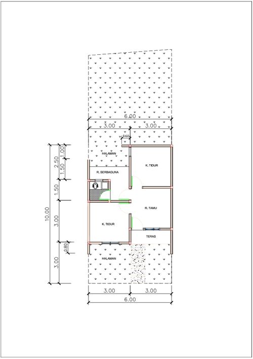 foto denah rumah tipe FB86A-3 perumahan Taman Tukmudal Indah II
