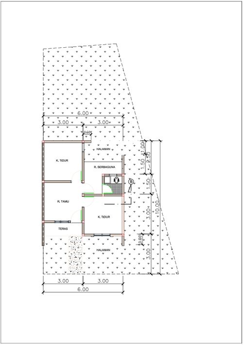 foto denah rumah tipe FB86A-4 perumahan Taman Tukmudal Indah II