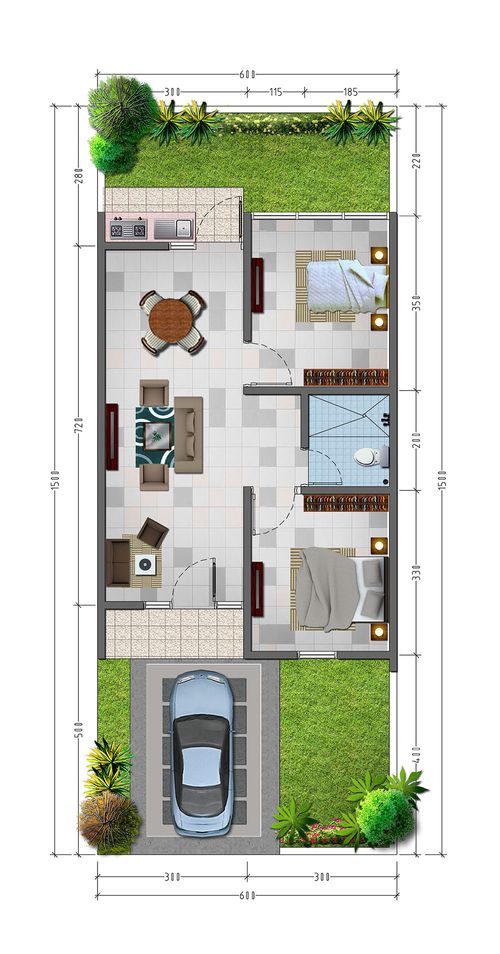 foto denah rumah tipe LADOGA-55 perumahan BUKIT DAGO