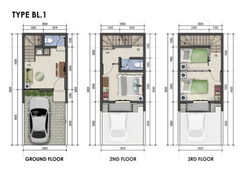foto denah rumah tipe BL1 Hook perumahan Duta Indah Residence 3