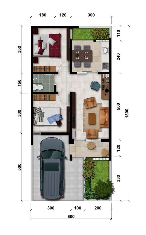 foto denah rumah tipe 45 perumahan ORCHARD VILLAGE