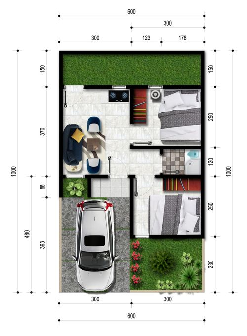 foto denah rumah tipe 30 perumahan Fine Living @ Gajah Mungkur Residences