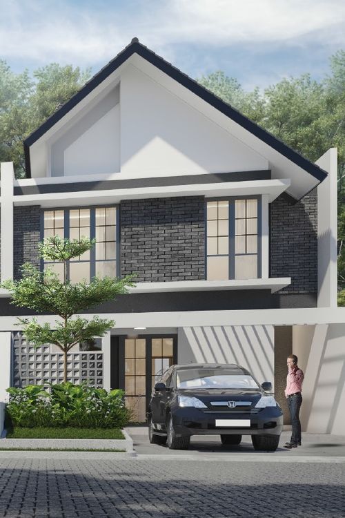 foto tampak rumah tipe ALEXA B/18 perumahan BSB City THE MILES