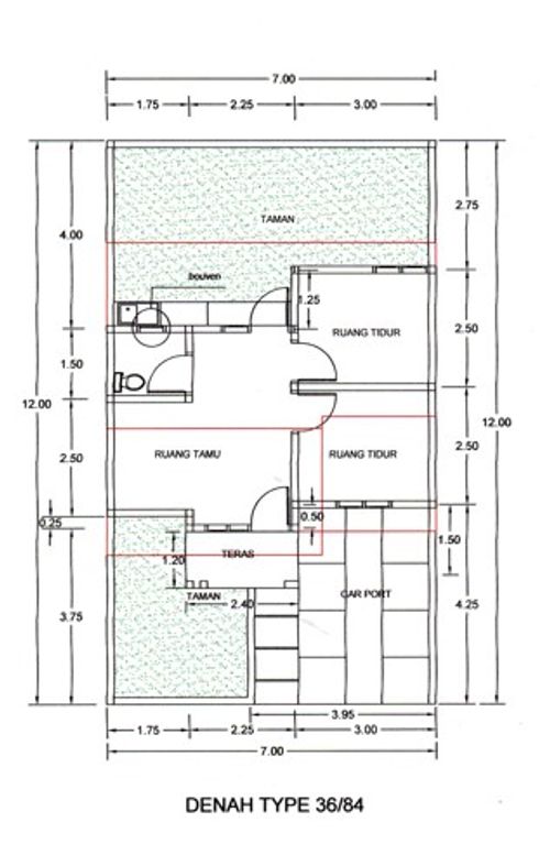 foto denah rumah tipe 36 perumahan KALILA RESIDENCE