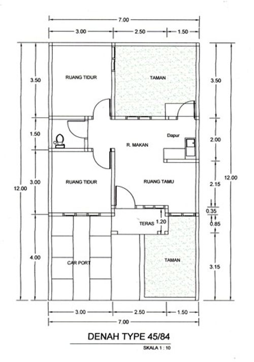 foto denah rumah tipe 45 perumahan KALILA RESIDENCE