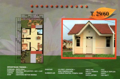 foto denah rumah tipe 29/60 perumahan Griya Permata Asri