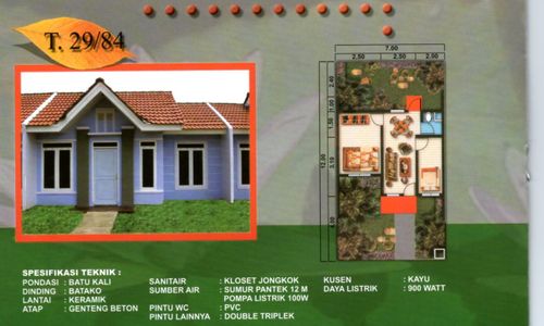 foto denah rumah tipe 29/84 perumahan Griya Permata Asri