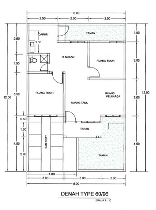 foto denah rumah tipe 60 perumahan KALILA RESIDENCE