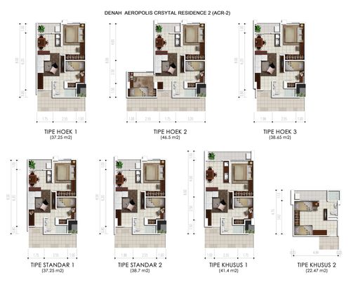 foto denah rumah tipe ACR 2 STD 2 perumahan APARTEMENT AEROPOLIS
