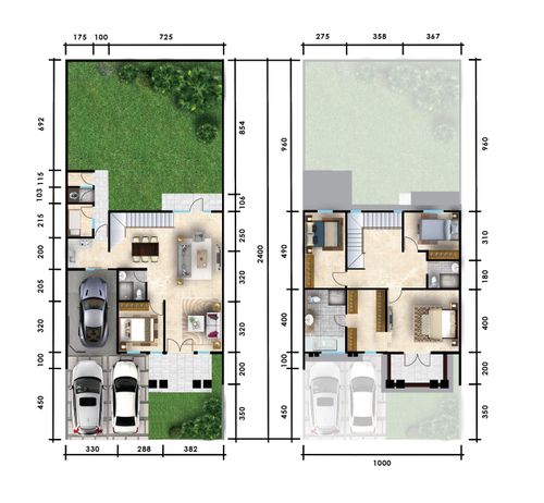 foto denah rumah tipe Onega 2 perumahan CITRALAND PALEMBANG - CLUSTER INARI