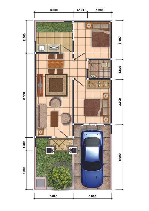 foto denah rumah tipe 48/127. perumahan Grand Victoria 2
