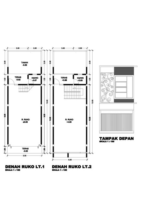 foto denah rumah tipe RUKO A1 perumahan SAFIRA GARDEN