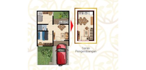 foto denah rumah tipe BOTANICA 32/90 STD perumahan GRAND TENJO RESIDENCE