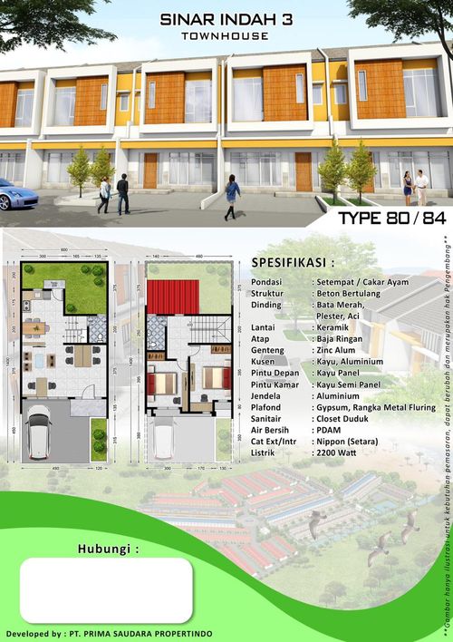 foto denah rumah tipe 80 perumahan Perum. Sinar indah 3