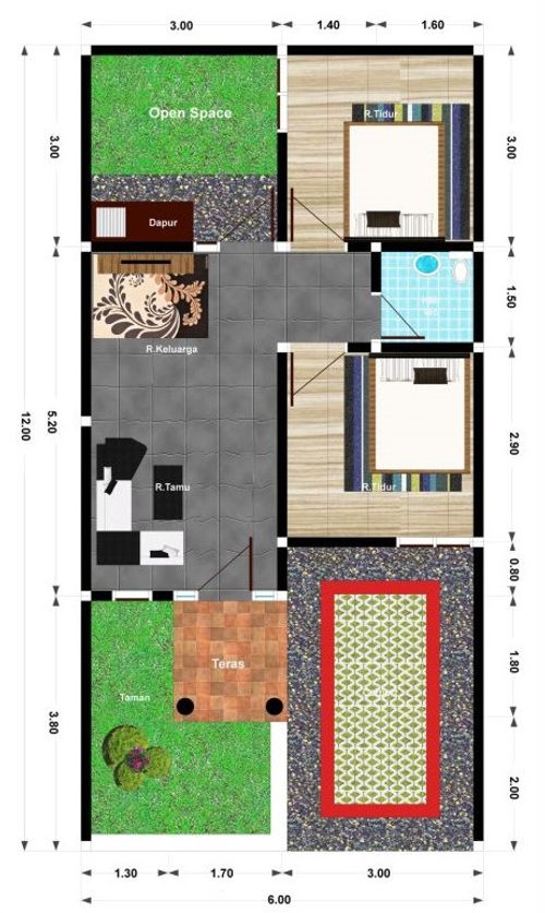 foto denah rumah tipe 38 perumahan PERUMAHAN AL KAUTSAR