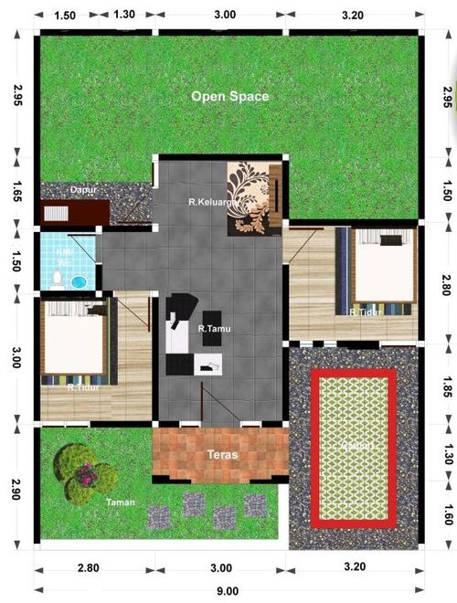 foto denah rumah tipe 45 perumahan PERUMAHAN AL KAUTSAR