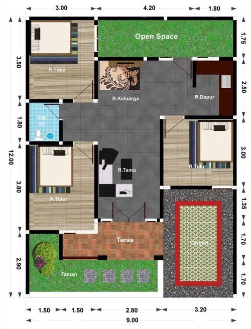 foto denah rumah tipe 70 perumahan PERUMAHAN AL KAUTSAR