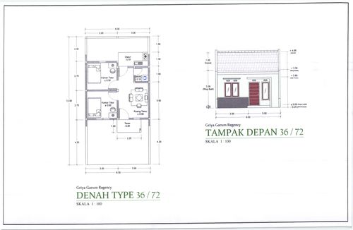 foto denah rumah tipe 36 perumahan GRIYA GARUM REGENCY