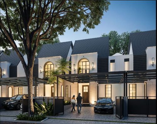 foto tampak rumah tipe FARMINGTON F-70 (2022) perumahan GRAND HARVEST