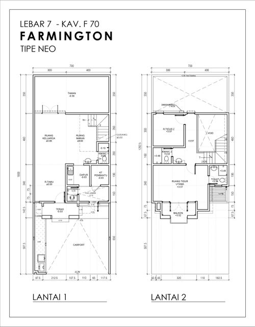 foto denah rumah tipe FARMINGTON F-70 (2022) perumahan GRAND HARVEST