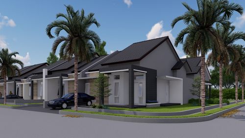 foto tampak rumah tipe 70 perumahan Cherryfield