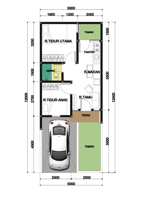 foto denah rumah tipe 60/35 (VI) perumahan KSO PURI CEMPAKA