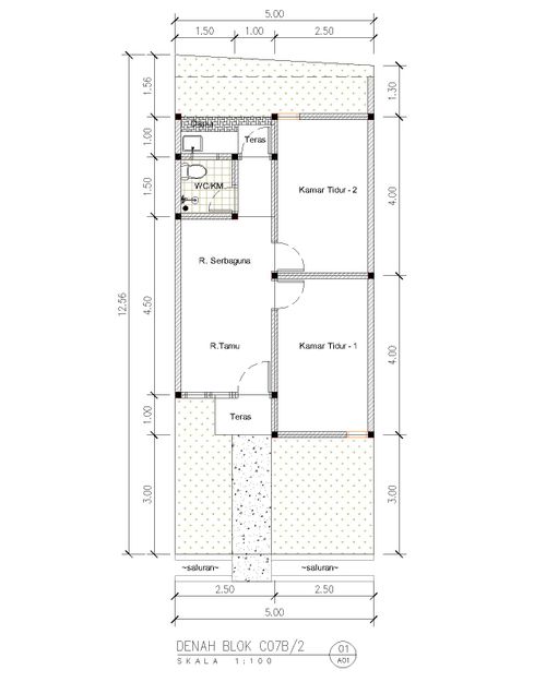 foto denah rumah tipe C07B-2 perumahan Kepuren Residence (Kepuren)