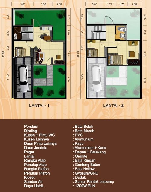 foto denah rumah tipe 69/120 perumahan Griya Permata Asri