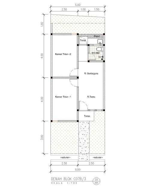foto denah rumah tipe C07B-3 perumahan Kepuren Residence (Kepuren)