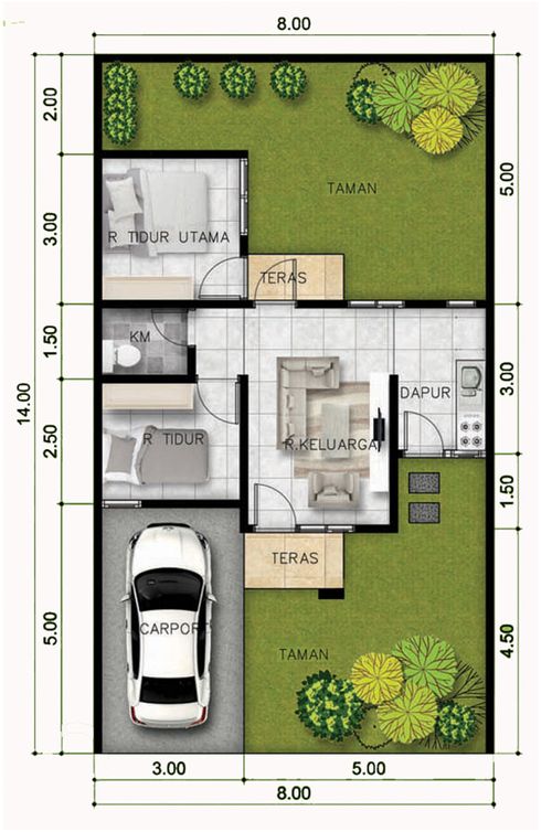 foto denah rumah tipe B10-8 perumahan PESONA TAMAN DHIKA