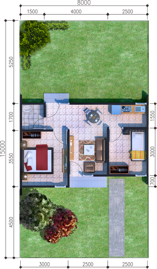 foto denah rumah tipe Anggrek Cattleya perumahan CitraRaya City Cluster Bukit Cempaka