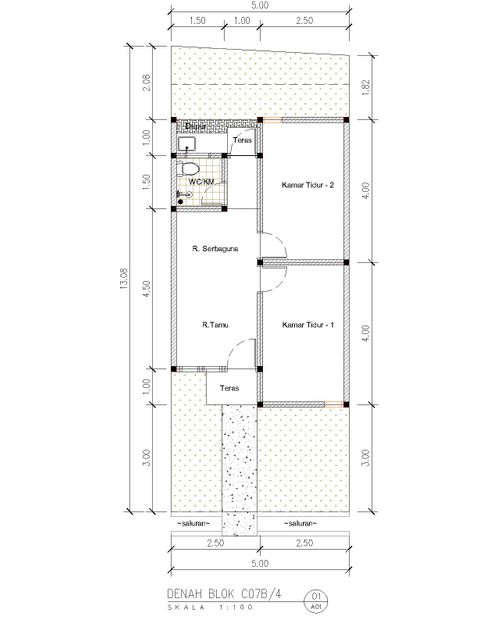 foto denah rumah tipe C07B-4 perumahan Kepuren Residence (Kepuren)