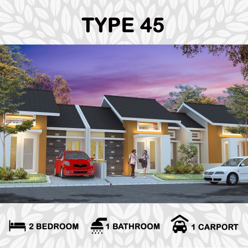 foto tampak rumah tipe B10-10 perumahan PESONA TAMAN DHIKA