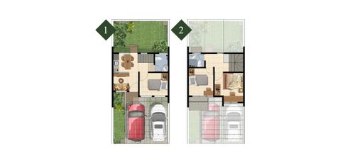 foto denah rumah tipe SRIKANDI 55/72 (MAR 22) perumahan Cluster Sriwijaya - Darmawangsa Residence Bekasi