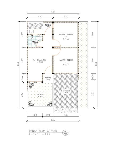 foto denah rumah tipe C07B-5 perumahan Kepuren Residence (Kepuren)