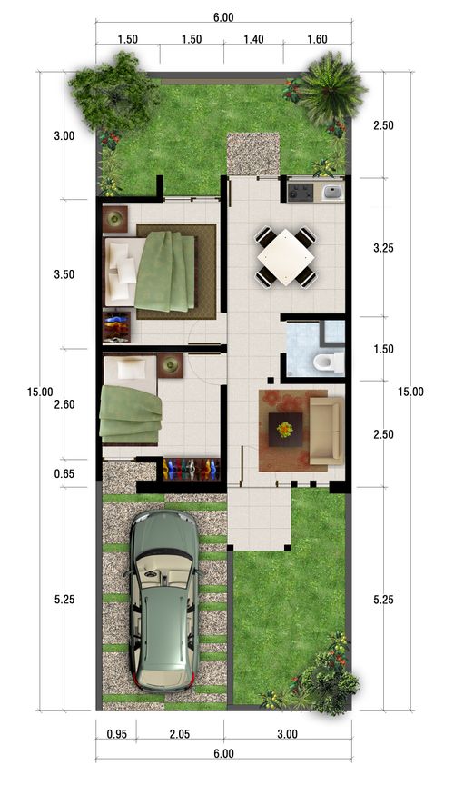 foto denah rumah tipe VALERIAN perumahan DE CASSABLANCA RESIDENCE