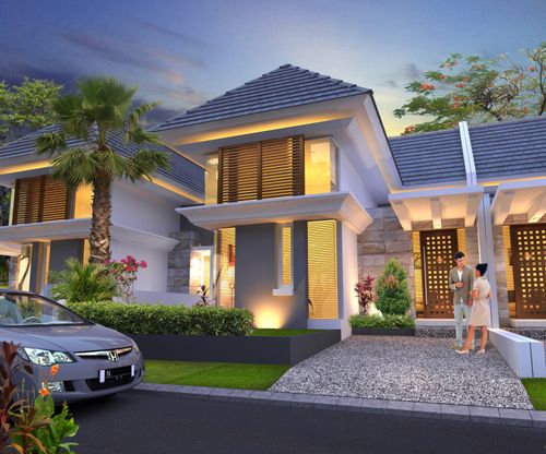 foto tampak rumah tipe ARANDA perumahan DE CASSABLANCA RESIDENCE