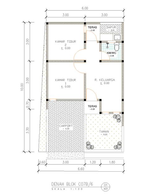 foto denah rumah tipe C07B-6 perumahan Kepuren Residence (Kepuren)