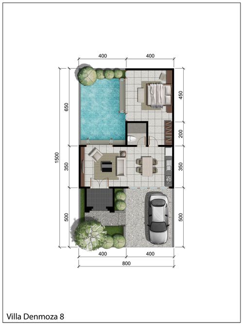 foto denah rumah tipe Denmoza Hill I No 5 perumahan The Araya
