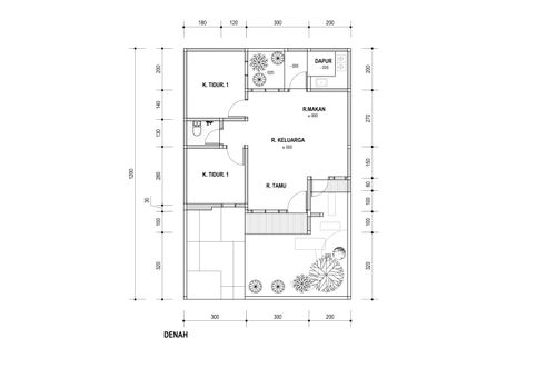 foto denah rumah tipe 57 96 cc perumahan Fajar Kencana Asry